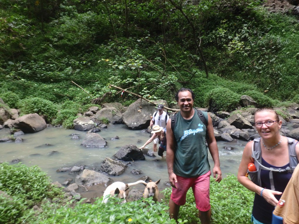 Hiking to Hakatea Falls - Our friend Paul (center)