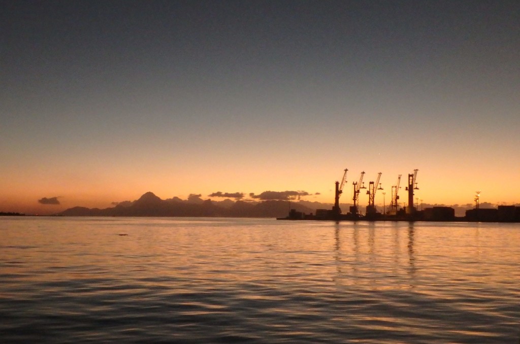 Papeete Sunset - Moorea beckons to the West