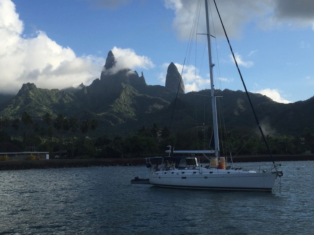 Ua Pou Anchorage - s/v Ocean Star in the foreground