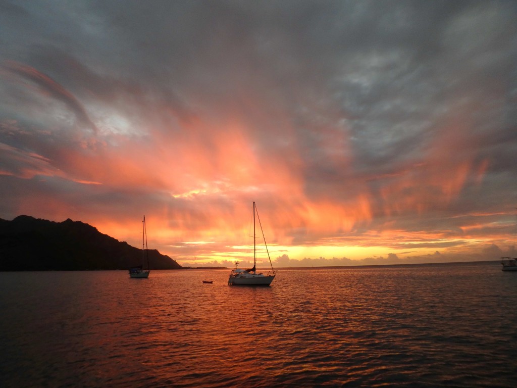 Impossible Sunset - Tahitian flames, Opunoho Bay, Moorea