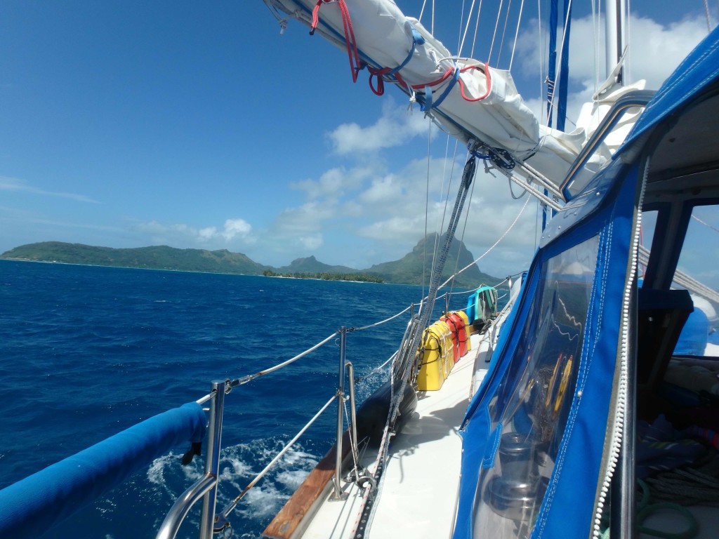 Approach to Bora Bora - The Turquoise lagoon beckons