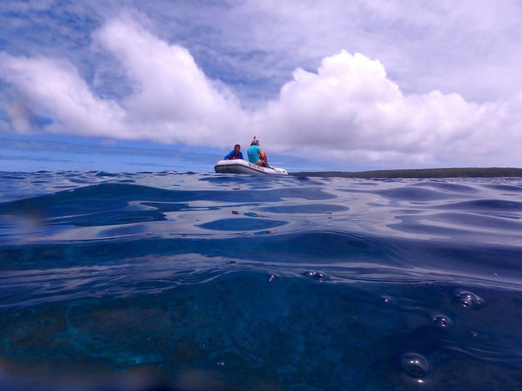 Support Boat - Difficult access and significant depths made it best to explore caves by dinghy