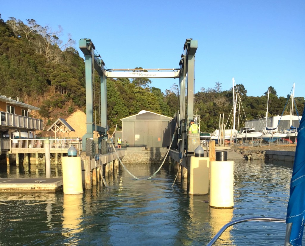 The Sling - Opua's TravelLift awaits to transform our boat into a waterfront condo