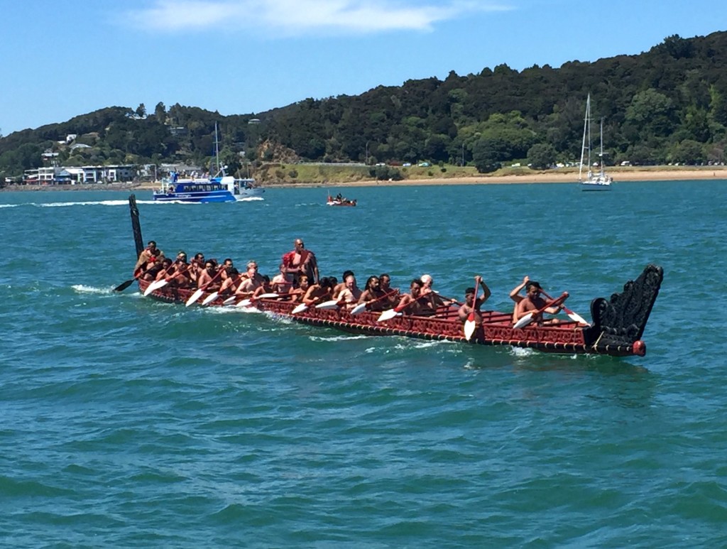 Waitangi Waka - One of eight traditional Waka paddled during Waiting Day celebrations